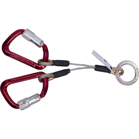 Super Anchor Safety 2-D Lanyard + 2ea No 5006-Z Aluminum Auto Lock Carabiners 6515-CA